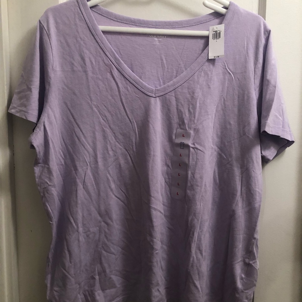 Old Navy Light Purple V Neck Short Sleeve Tee